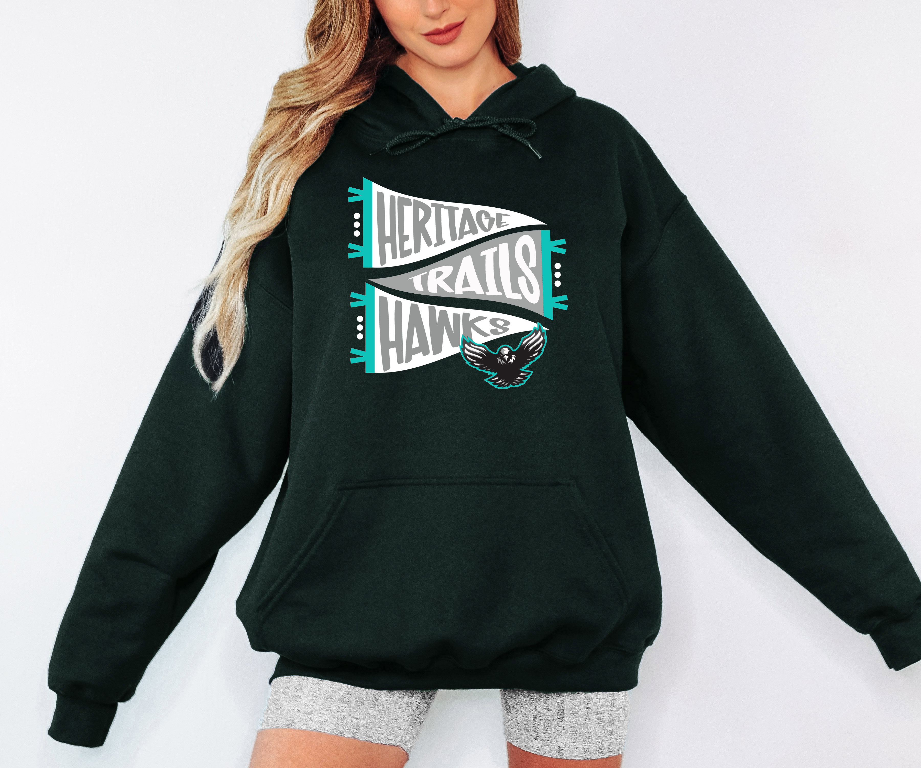 Heritage Trails Hawks Pennant Adult Hoodie