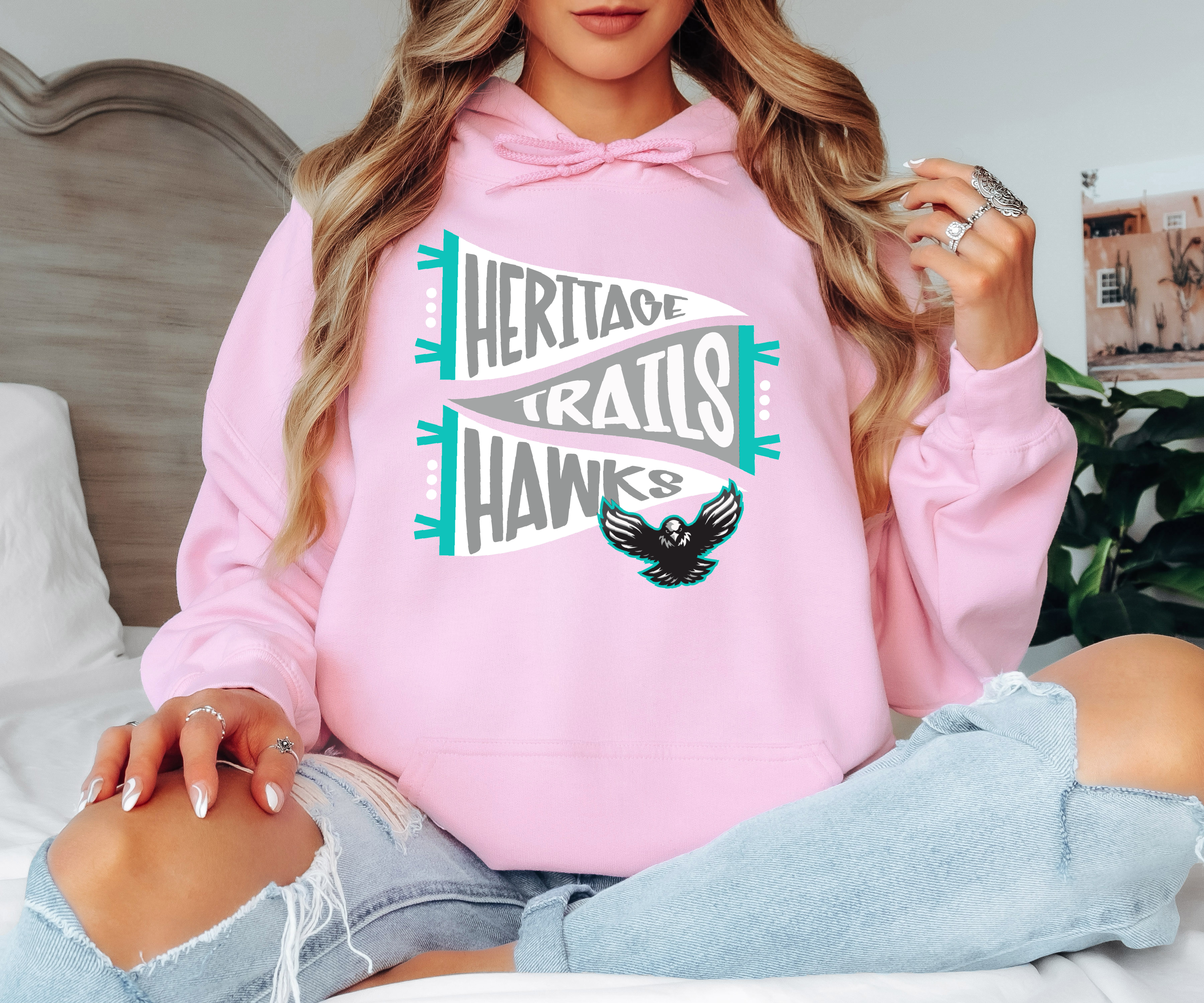 Heritage Trails Hawks Pennant Adult Hoodie