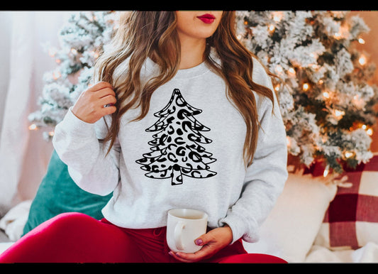 Leopard Christmas Tree  Heavy Blend Sweatshirt