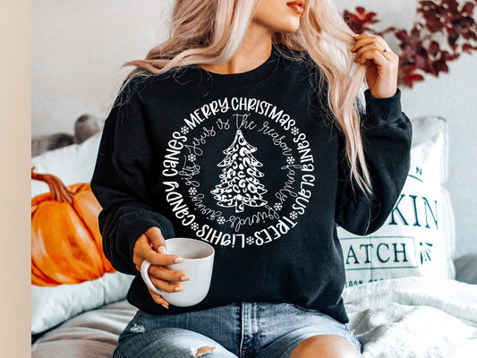 Merry Christmas Quote Circle  Heavy Blend Sweatshirt