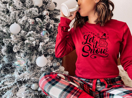 Let it Snow Snowman Winter  Heavy Blend Sweatshirt