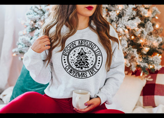 Rockin Around the Christmas Tree Circle   Heavy Blend Sweatshirt