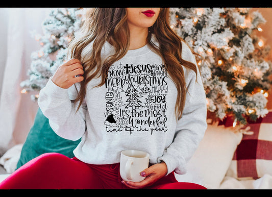 Christmas Typography  Sweatshirt