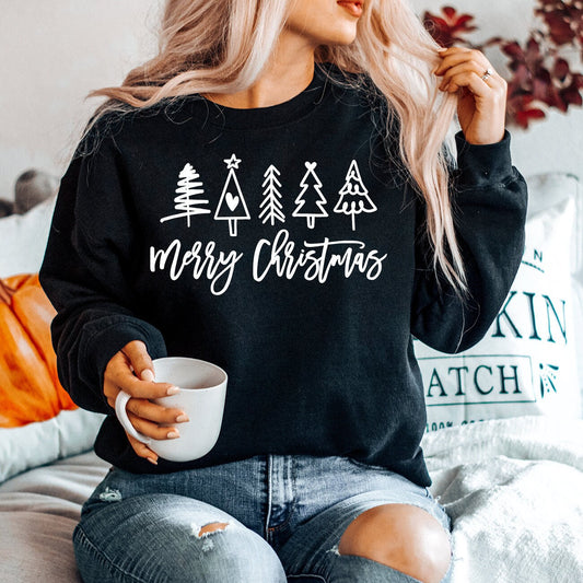 Merry Christmas Doodle Tree  Heavy Blend Sweatshirt