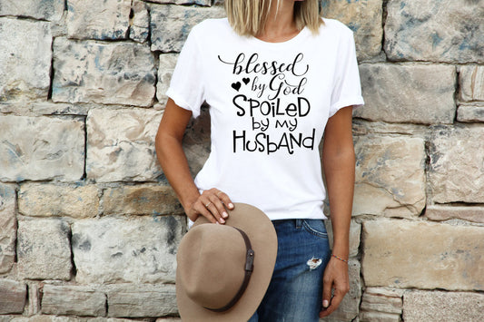 Blessed by God Spoiled by my Husband Bella Canvas T-shirt