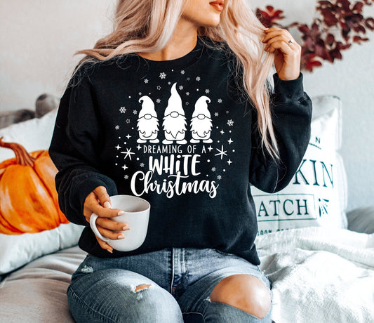 Im Dreaming of a White Christmas Gnomes  Heavy Blend Sweatshirt