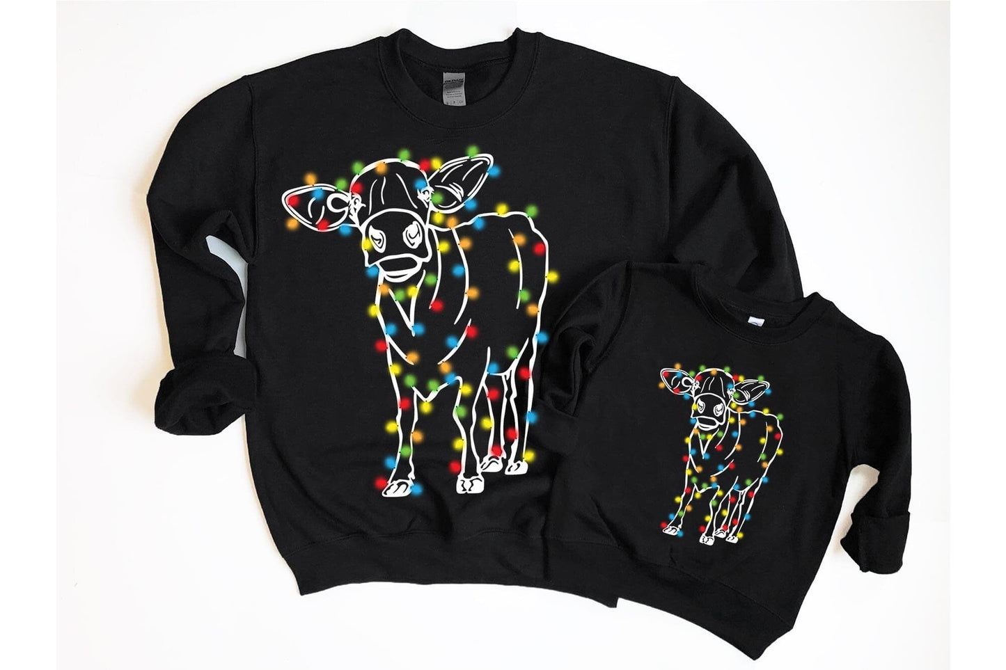 Christmas Cow ADULT Tshirt or Sweatshirt