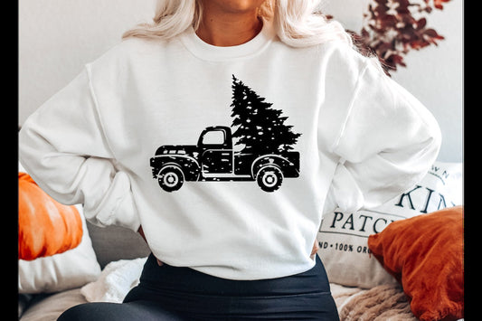 Grunge Christmas Truck  Heavy Blend Sweatshirt