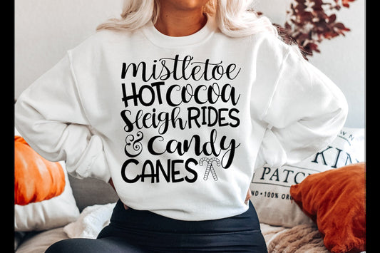 Mistletoe Candy Canes Christmas Heavy Blend Sweatshirt