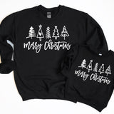 Merry Christmas Doodle Tree  Heavy Blend Sweatshirt