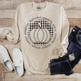 Checkered Pumpkin Fall  Sweatshirt