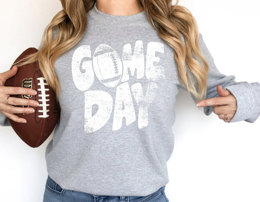 Distressed Game Day Football  Heavy Blend Sweatshirt