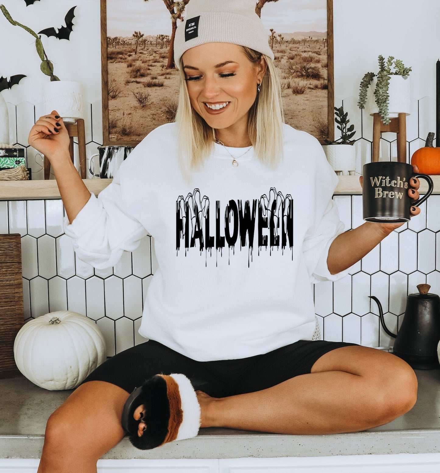 Halloween Skeleton Hands Gildan Softstyle Sweatshirt