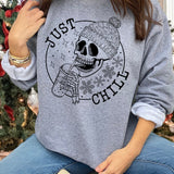 Just Chill Skeleton Iced Coffee  Heavy Blend Sweatshirt