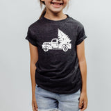 Christmas Grunge Tree Truck Kids Tshirt or Sweatshirt