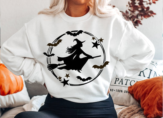 Flying Witch Gildan Softstyle Crewneck