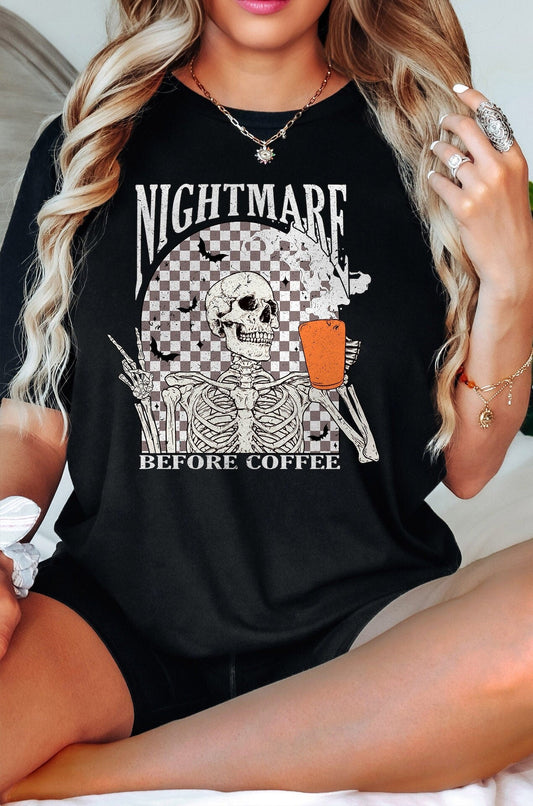 Nightmare Before Coffee Skeleton Gildan Softstyle T-shirt