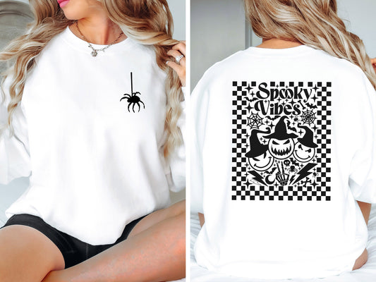 Spooky Vibes Checker Gildan Softstyle T-shirt