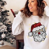 Christmas GLITTER Santa Gildan Sweathshirt