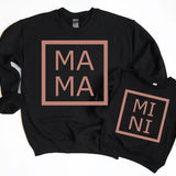 Mama Mini Metallic Rose Gold Black Sweatshirt