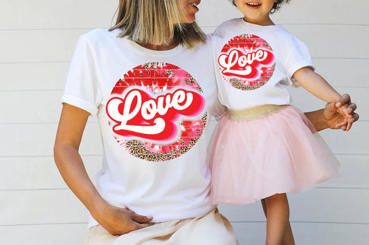 Mama Mini Tie Dye Love Bella Canvas T-shirt