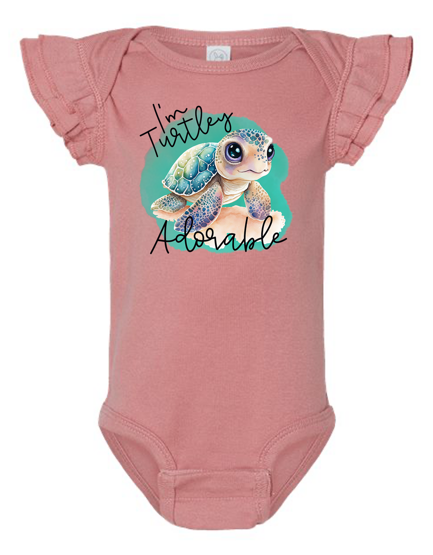 Turtley Adorable Flutter Sleeve Onesie