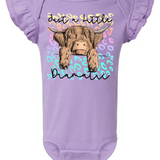 Just a Little Dramatic Highland Cow Flutter Sleeve Onesie