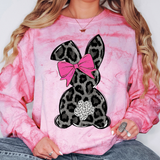 Black Leopard Bunny Colorblast Sweatshirt