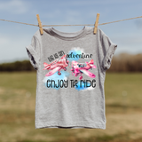 Life is an Adventure Enjoy the Ride Airplane Bella Canvas Kids T-Shirt