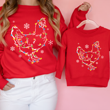 Christmas Chicken ADULT Tshirt or Sweatshirt