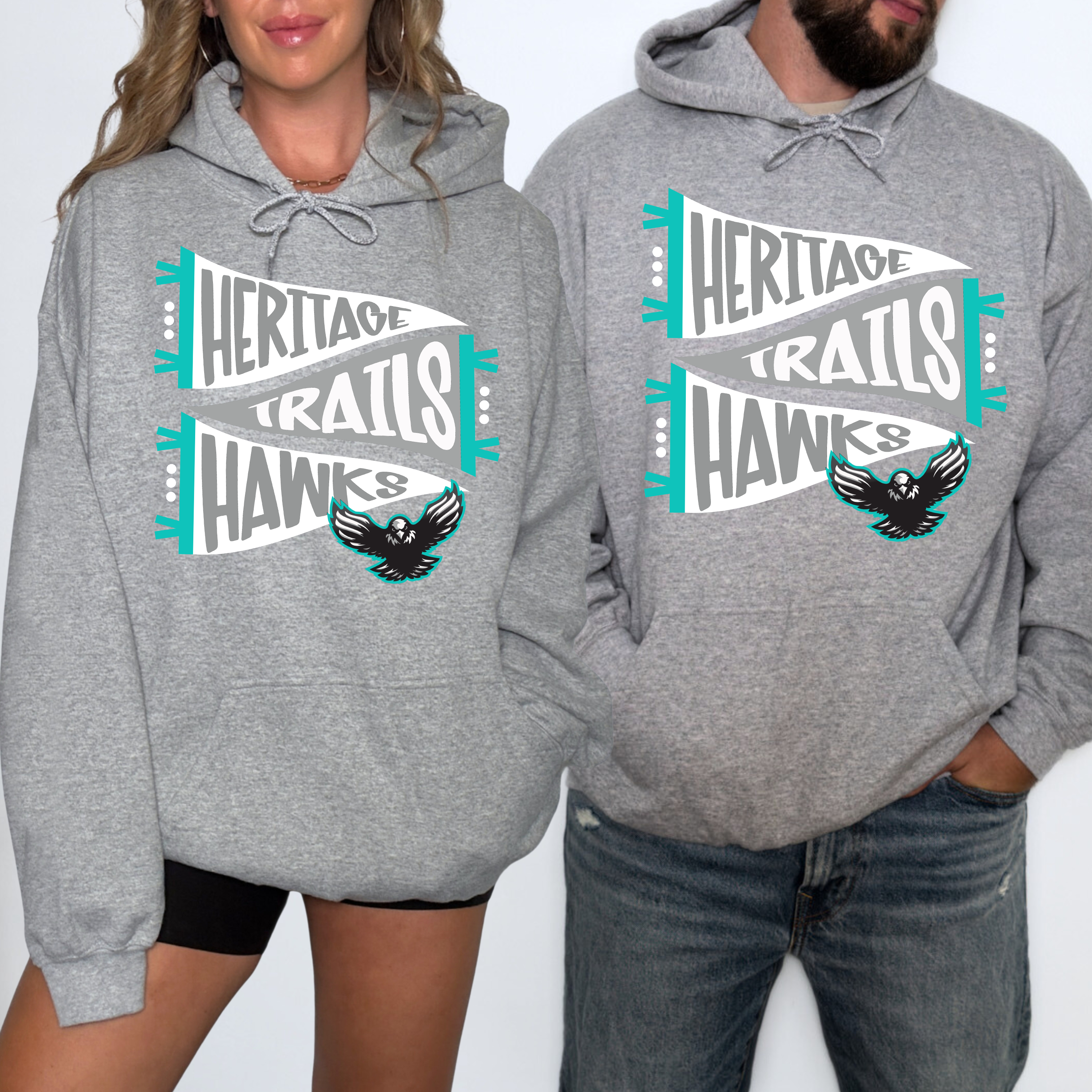 Heritage Trails Hawks Pennant Adult Hoodie