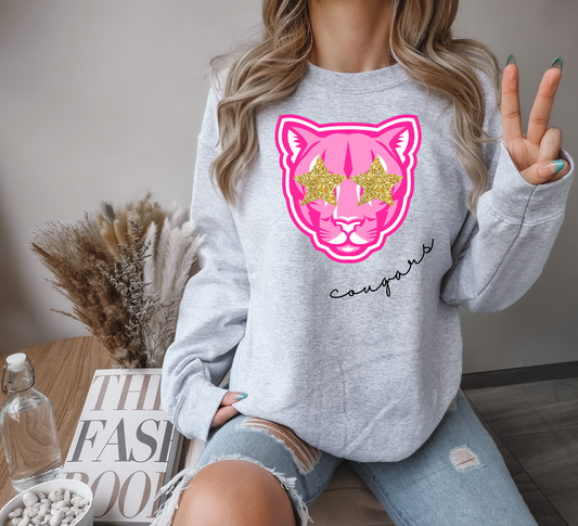 Preppy Cougars  Gildan Softstyle Sweatshirt or T-shirt