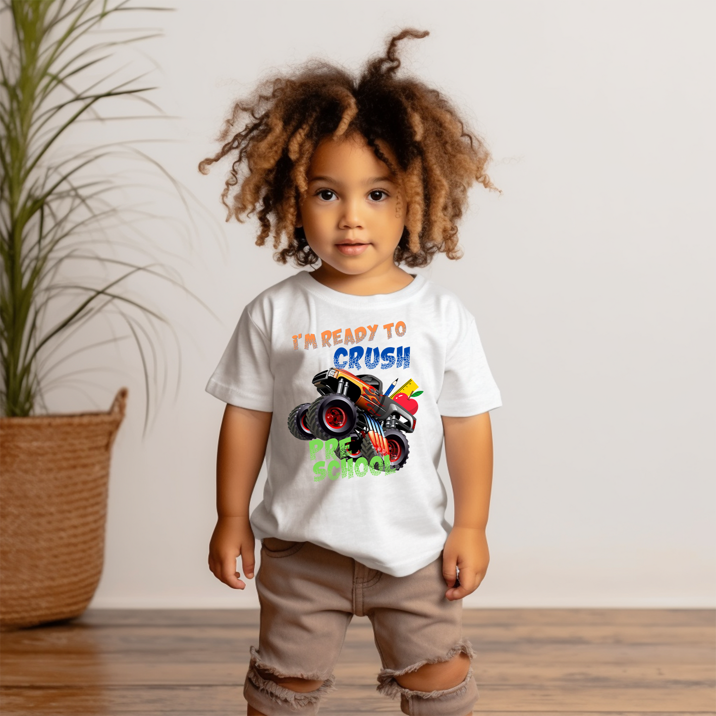 Ready to Crush School Monster Truck Kids T-Shirt