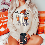 Retro Halloween Ghost Coffee  T-shirt or Sweatshirt