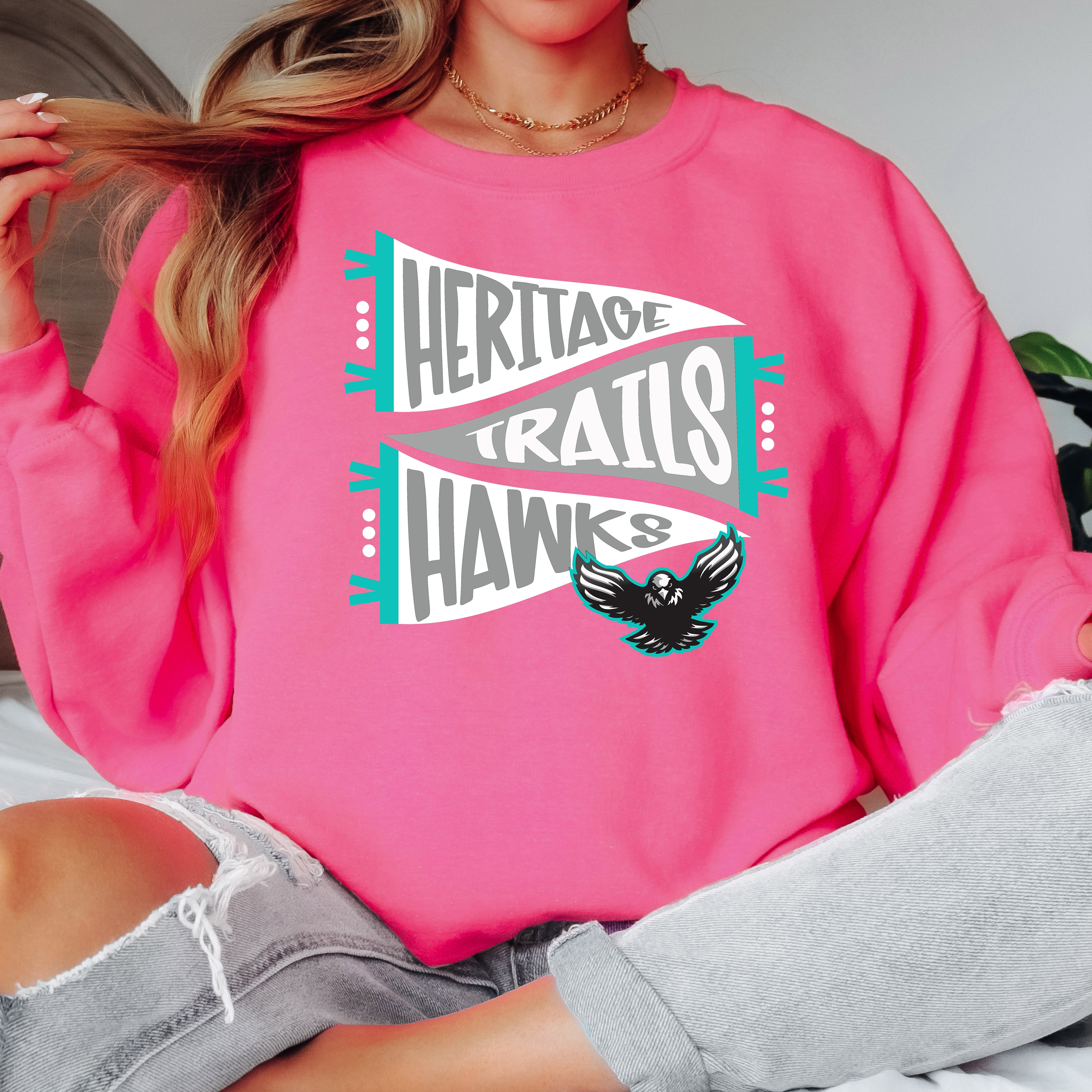 Heritage Trails Hawks Pennant Adult Sweatshirt