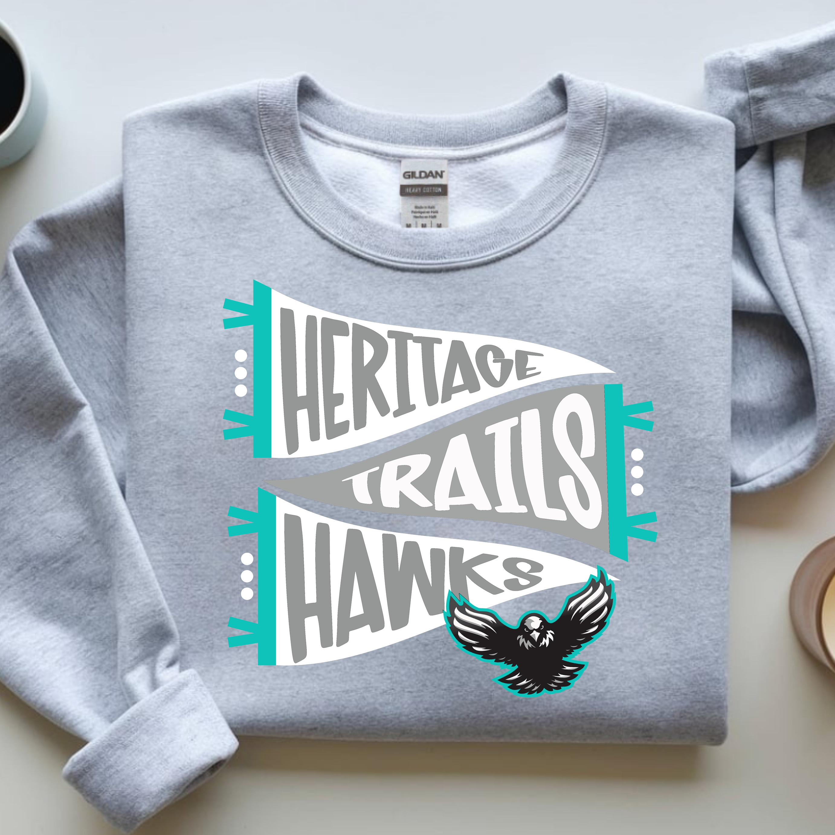 Heritage Trails Hawks Pennant Adult Sweatshirt