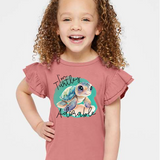 Turtley Adorable Flutter Sleeve Toddler T-Shirt