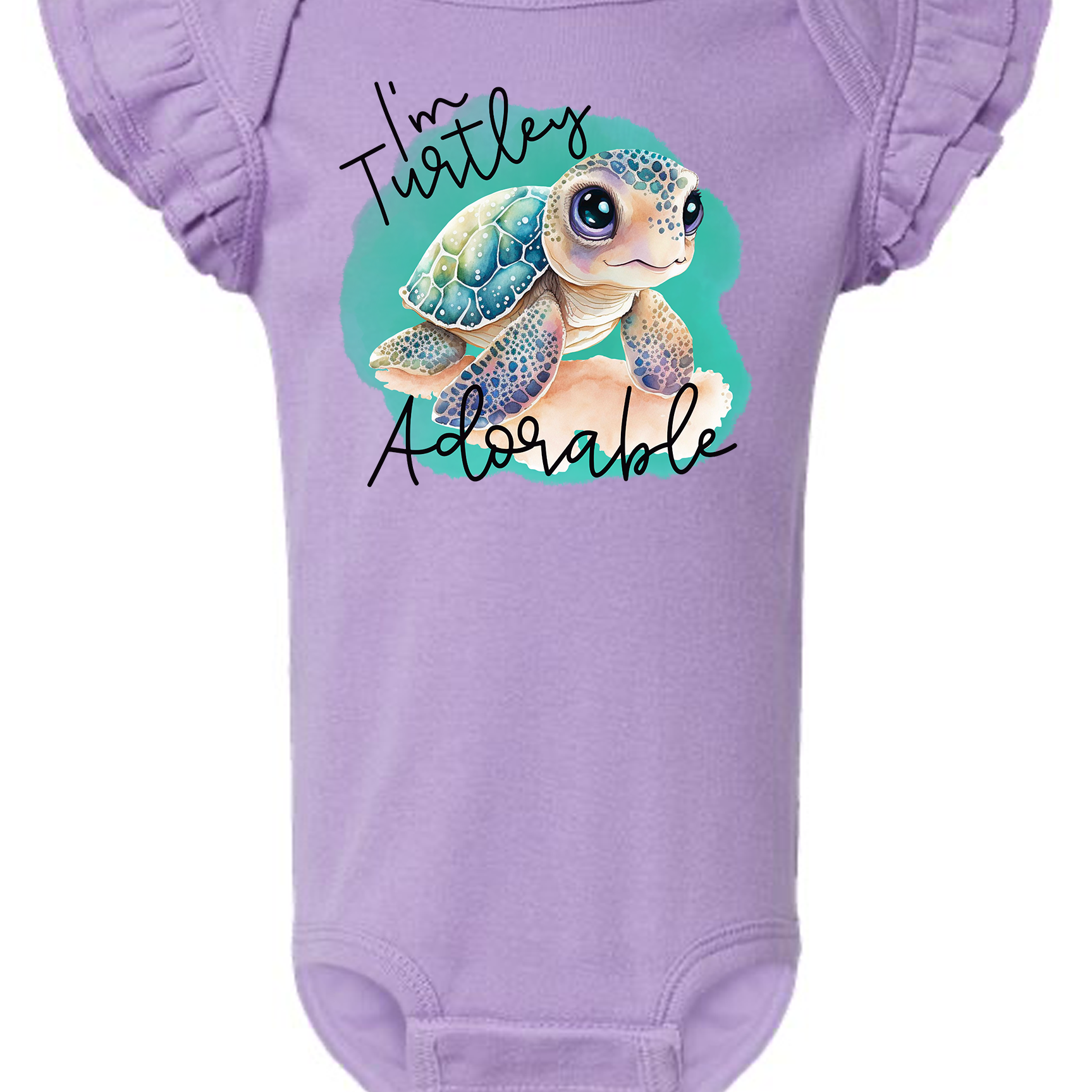Turtley Adorable Flutter Sleeve Onesie
