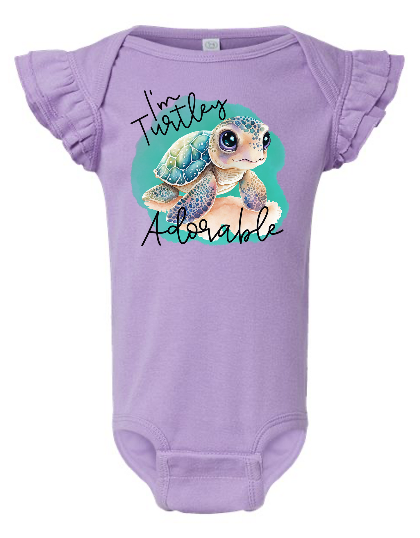 Turtley Adorable Flutter Sleeve Onesie