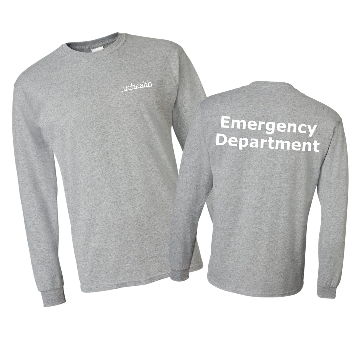 UCHealth Emergency Department Unisex Long Sleeve T-Shirt-Gildan HeavyCotton