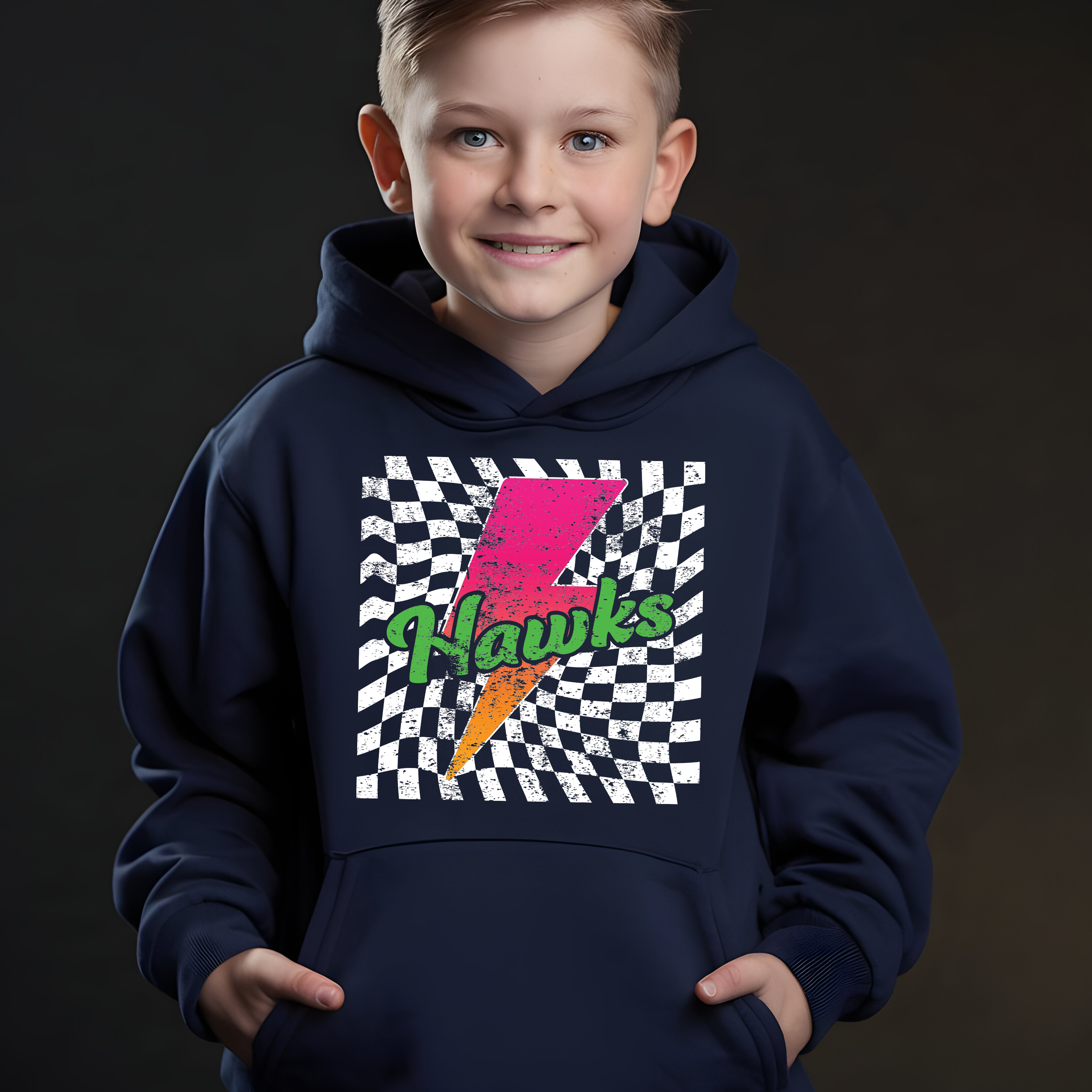 Heritage Trails Hawks Neon Bolt Youth Hoodie