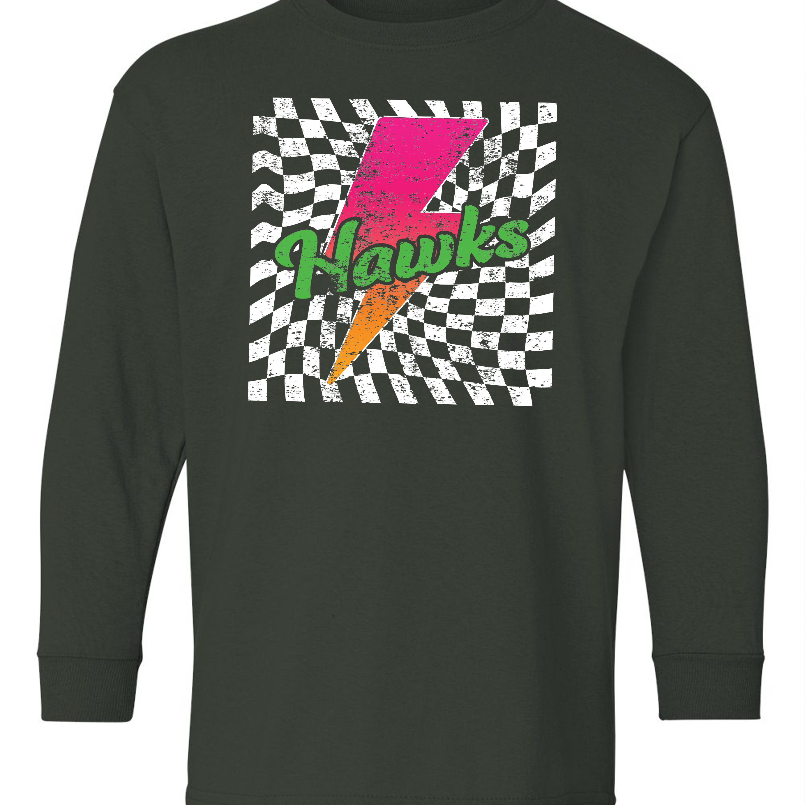 Heritage Trails Hawks Neon Bolt Youth Long Sleeve TShirt